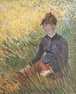 Vincent Van Gogh Woman sitting in the Grass (nn04) oil painting image